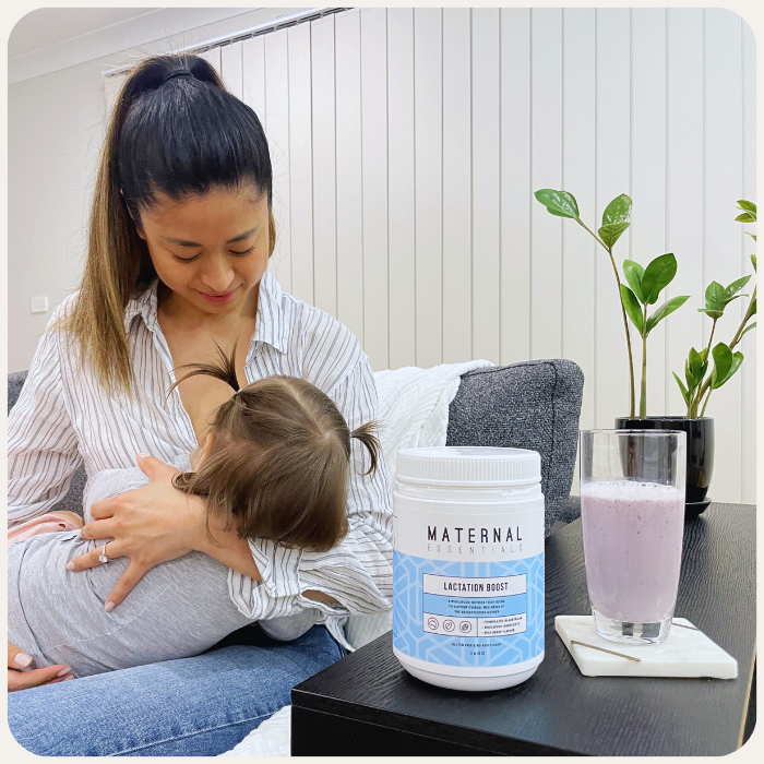 Lactation Boost Breastfeeding Protein Powder: Promote Milk Supply | Boost Energy | Optimise your Breastfeeding Nutrition. Lactation Boost is a 100% Breastfeeding safe protein powder filled with collagen protein, iron, iodine, omega-3, brewers yeast, fenugreek, blessed thistle and sunflower lecithin which may increase your milk supply, energy and breastfeeding diet