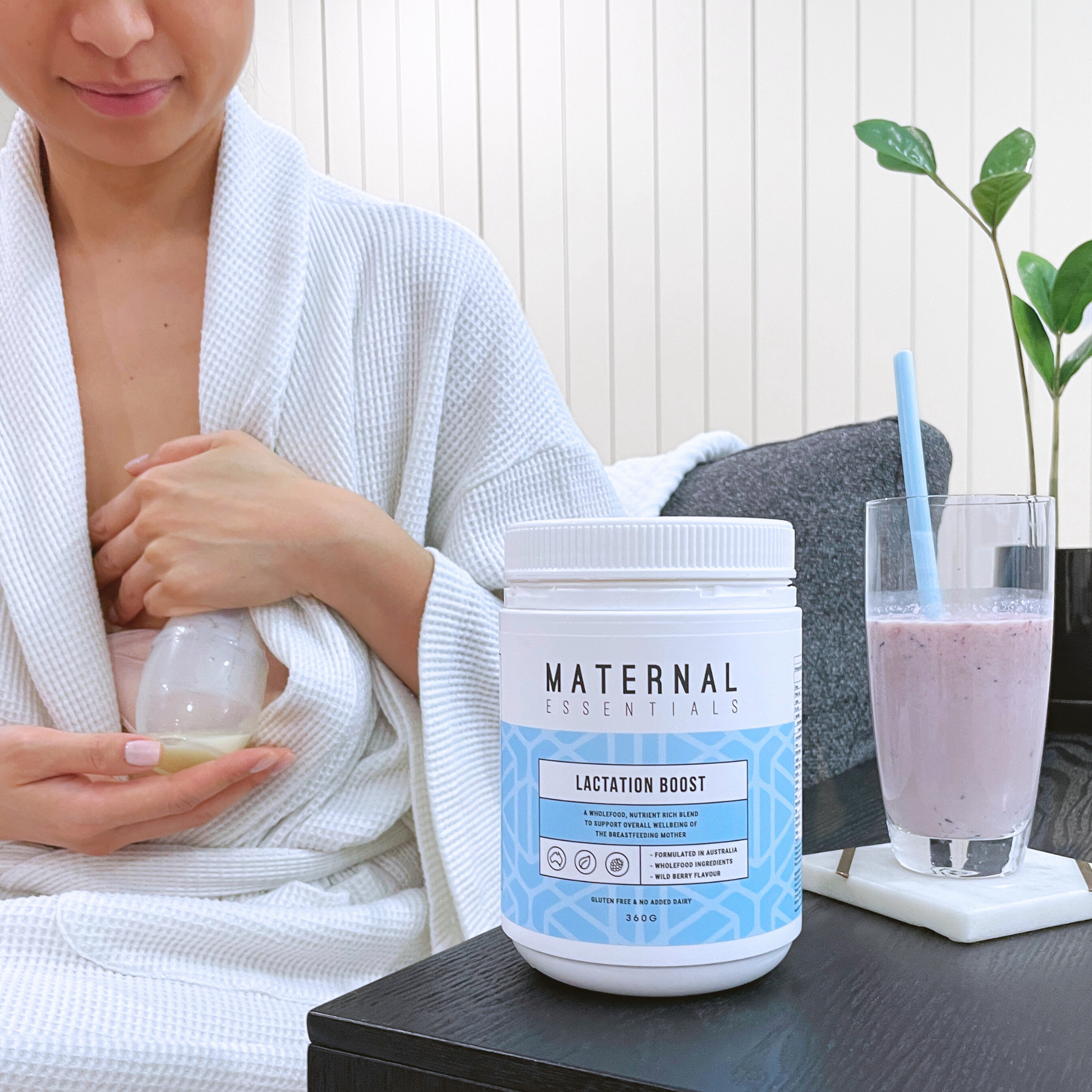 Increase your milk supply & boost your breastfeeding diet Lactation Boost, a breastfeeding friendly protein powder packed with essential vitamins & minerals, lactation superfoods like brewers yeast and herbal galactagogues like fenugreek & blessed thistle. The perfect addition to lactation smoothies for nursing mums.